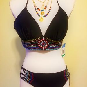 Woman's black and colors bikini